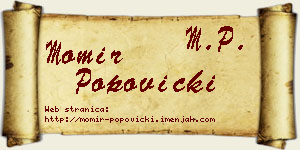 Momir Popovicki vizit kartica